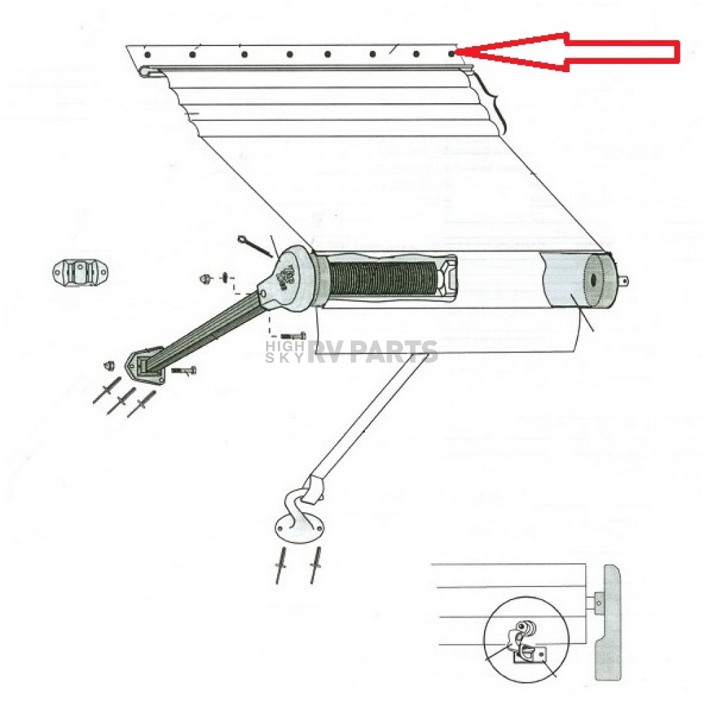 Rail Aluminum for Zip Dee Awning 343240